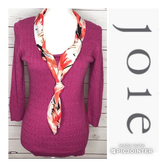 Joie Sweaters - Joie Women’s Knit Pink Sweater with Tie Collar MED